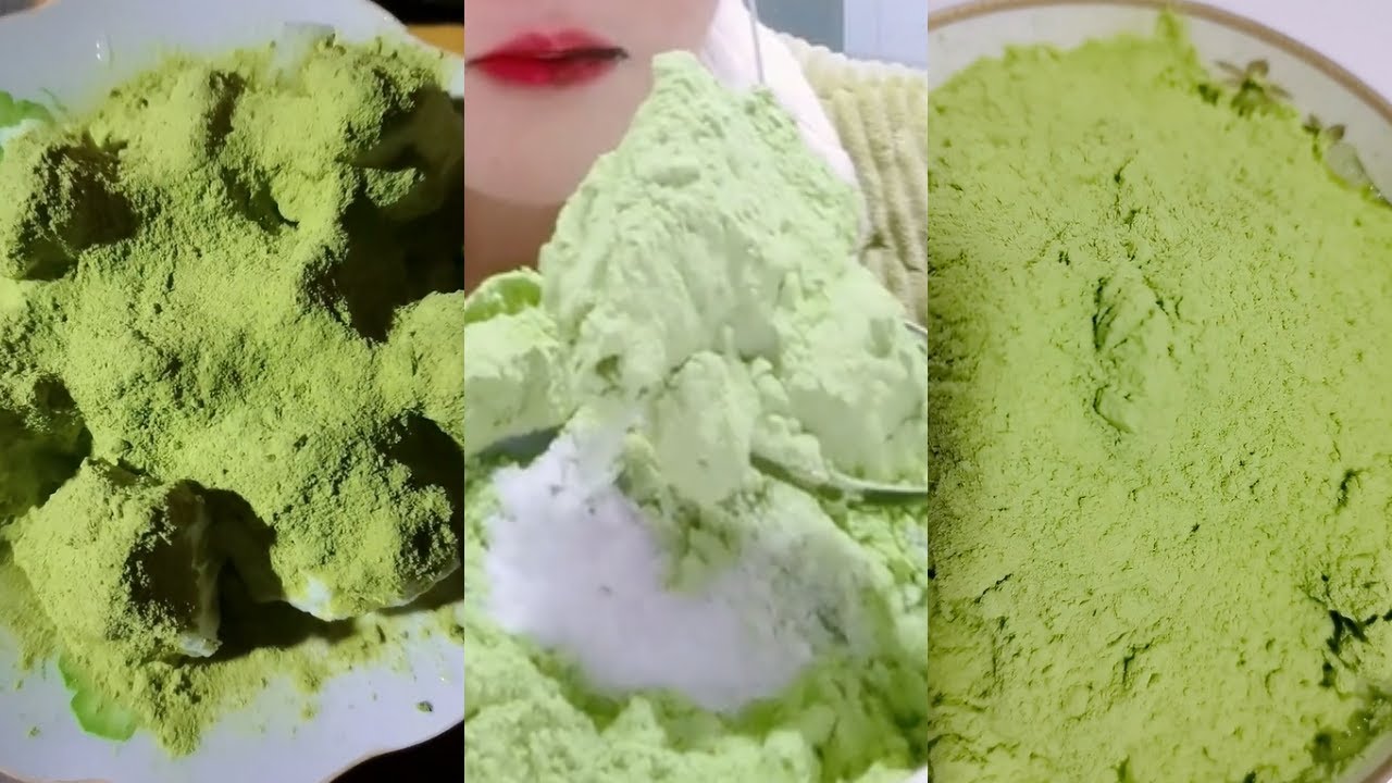얼음먹방 HEAVY MATCHA POWDERY ICE EATING ASMR💚🍵HARD CRUNCH ICE 녹차 | Матча | 抹茶