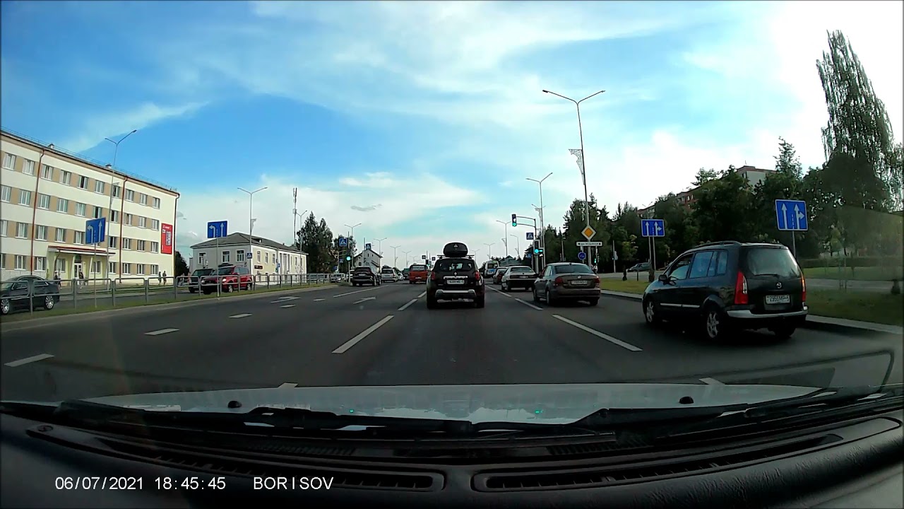 Беларусь .Борисов. Улица Гагарина .Новая дорога .Belarus Borisov  Gagarin Street  New road