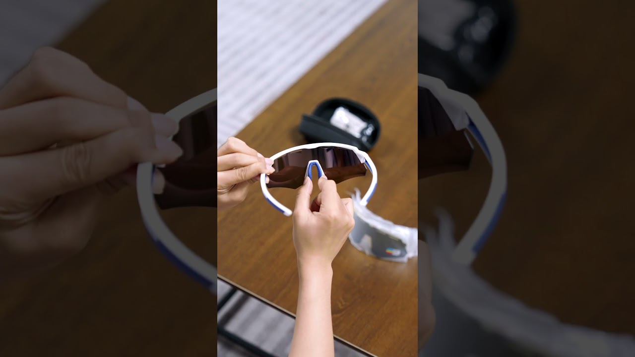 Transform Your View with 4 Lenses in 1 Pair of ROCKBROS Glasses! #ROCKBROS #cycling
