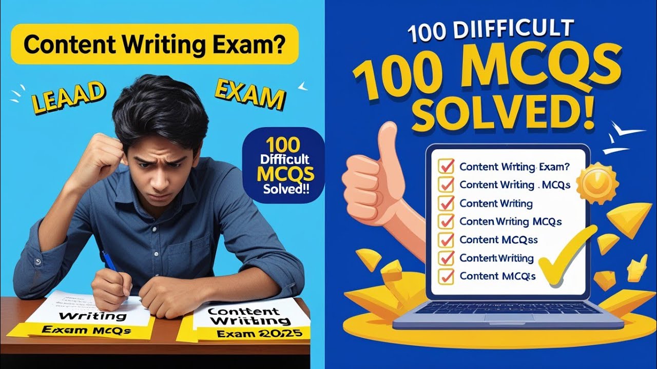 100 Most Difficult Content Writing MCQs with Answers | Exam 2025 Preparation | Lead to Learn