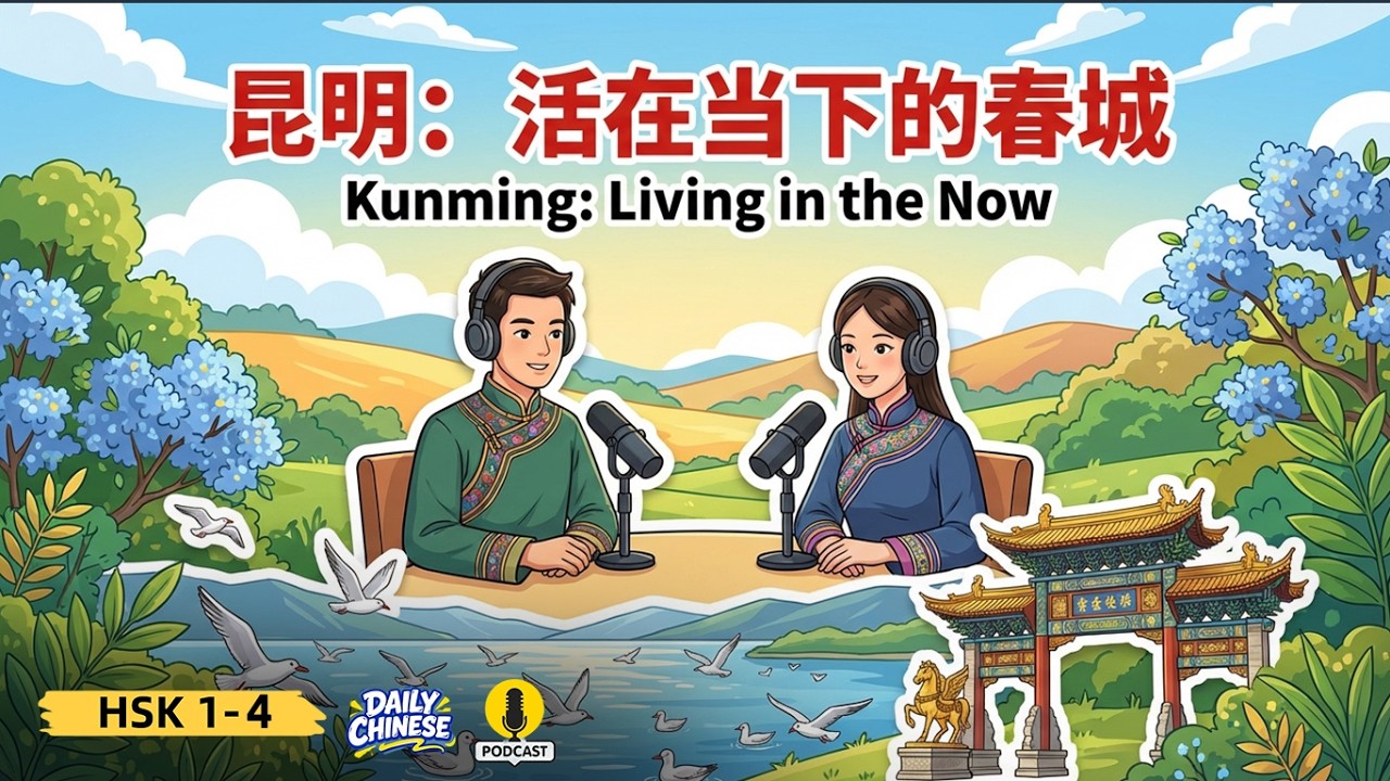 Kunming Living in the Now丨昆明：活在当下的春城丨HSK 1—4。#hsklistening #learnchinese