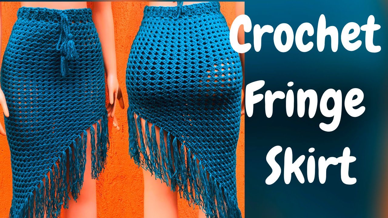 How To Crochet A Fringe Skirt / Crochet Beach Wear /DIY Skirt Tutorial