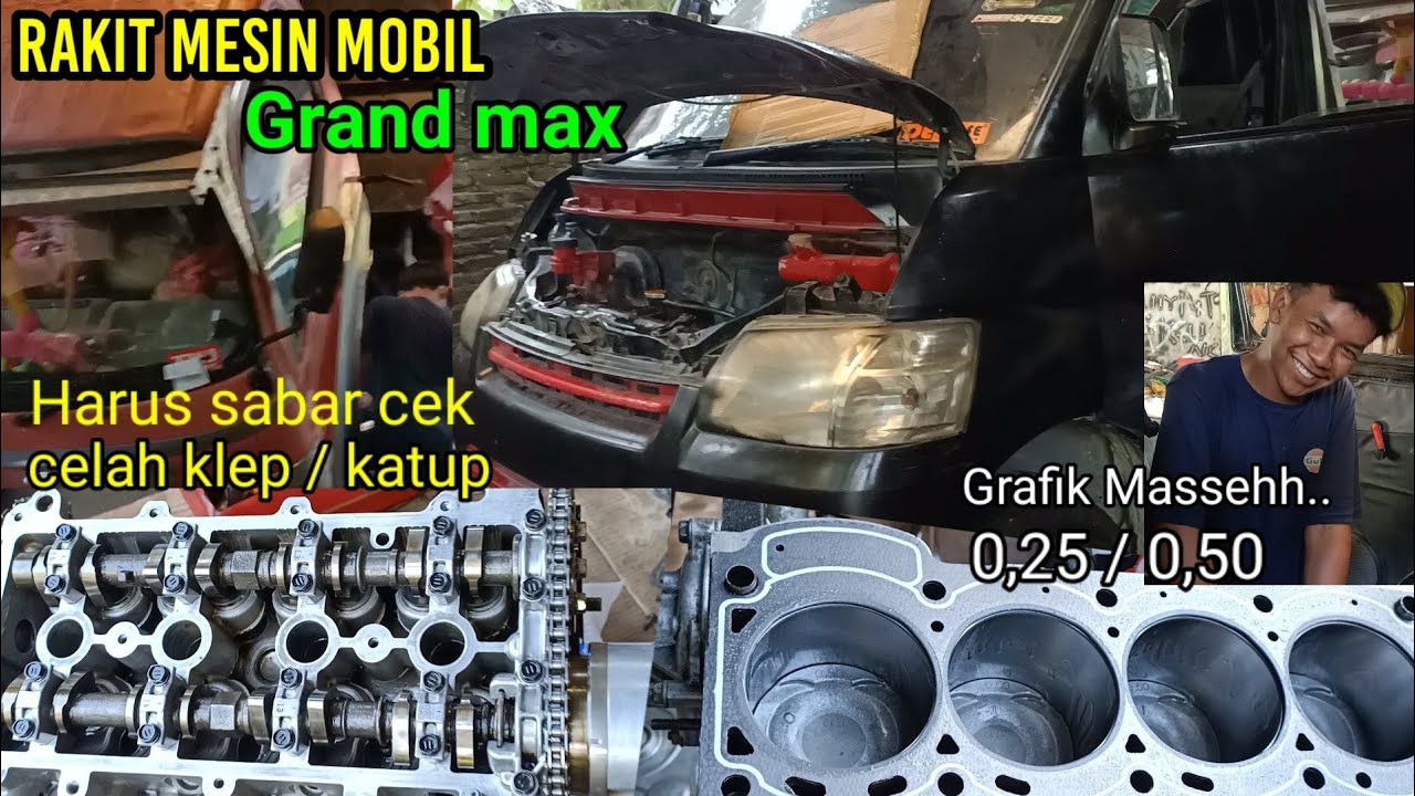 Rakit mesin Daihatsu Grand Max 1.3 | cek baik baik celah klep nya