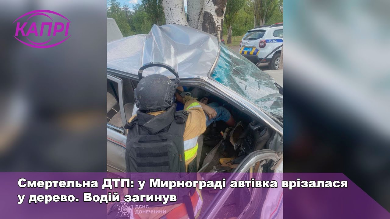 Смертельна ДТП: у Мирнограді автівка врізалася у дерево. Водій загинув