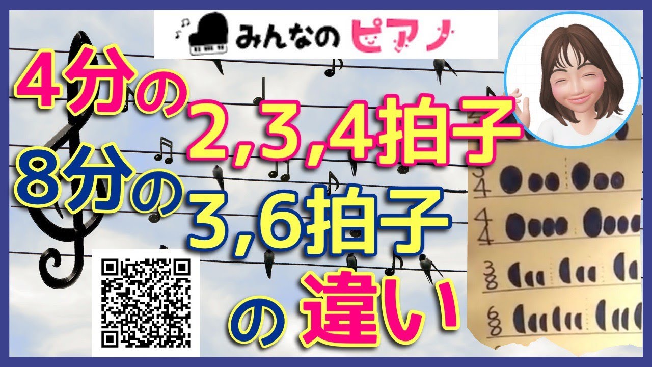 【ピアノ基礎】４分の２,３,４拍子、８分の３拍子、８分の６拍子◆拍の取り方◆楽譜の読み方◆