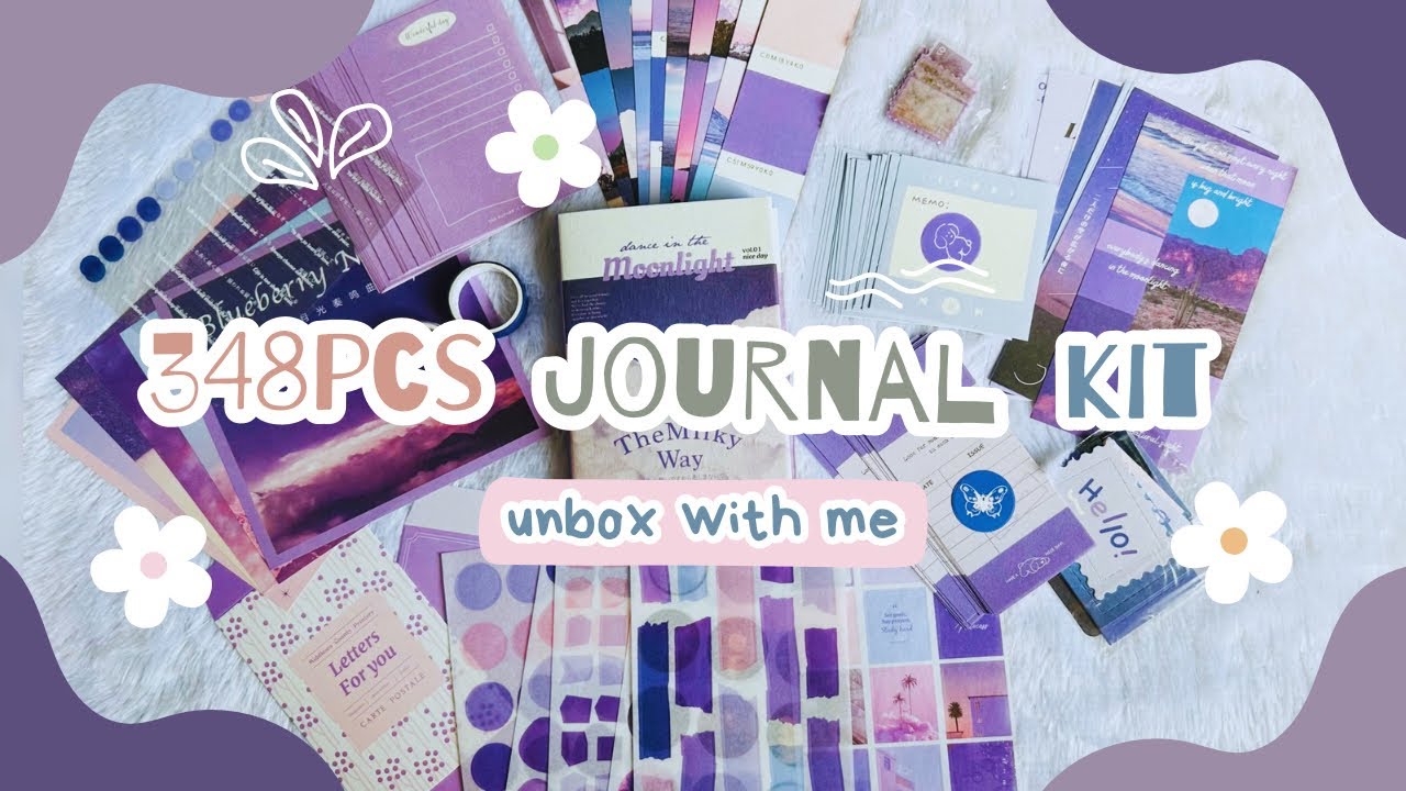 Affordable Aesthetic Purple Journal Set |Amazon find| UNBOXING 