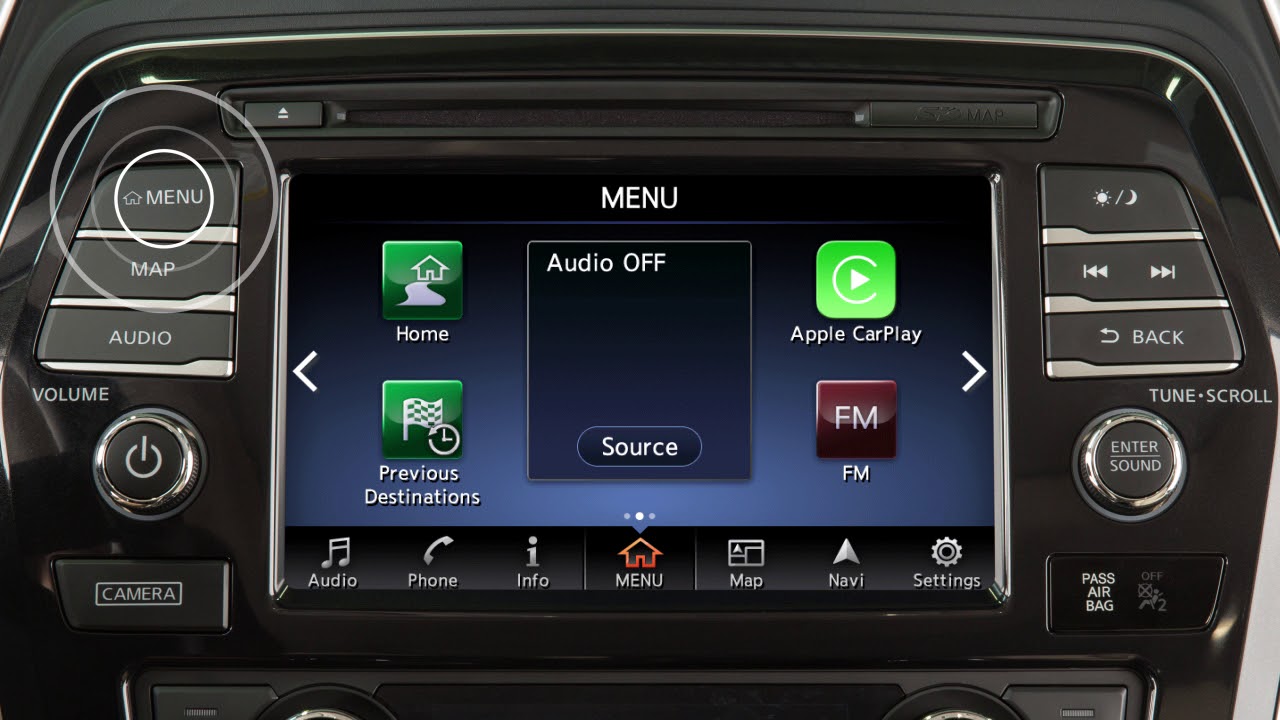 2018 Nissan Maxima - Control Panel and Touch Screen Overview