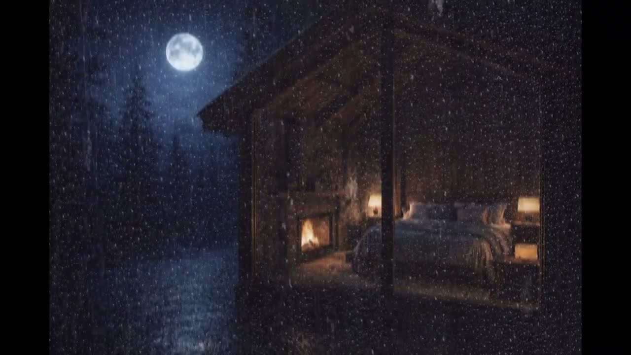 Deep Sleep Music with Rain 🌙 Calm Piano for Insomnia Relief | Cozy Cabin Night Ambience