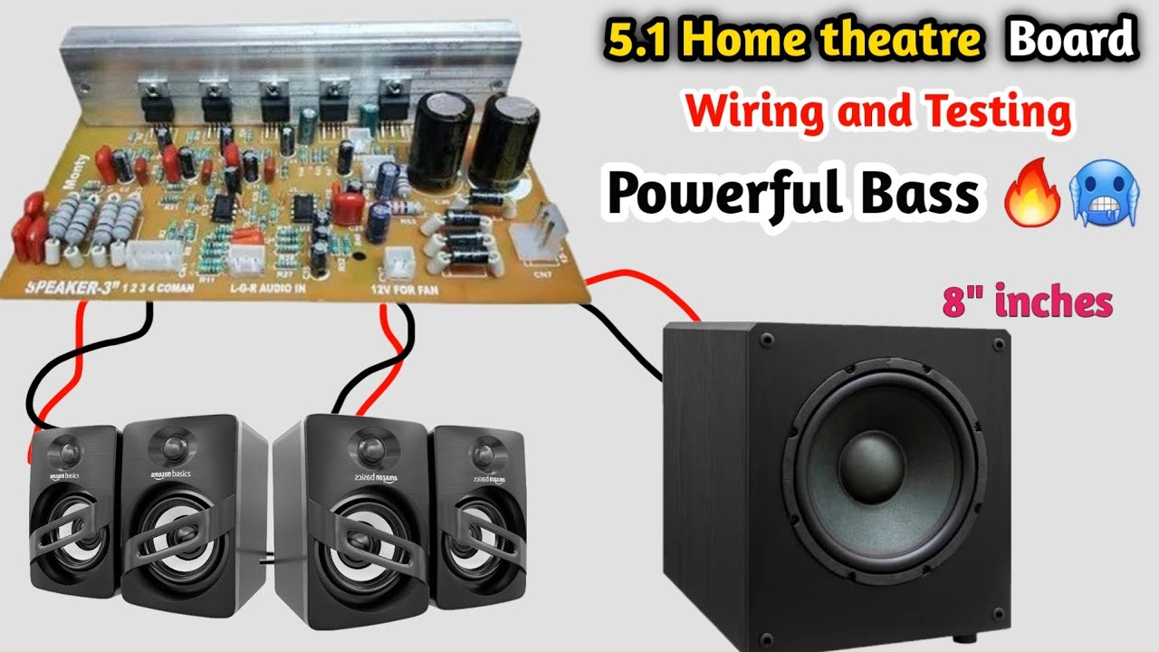 How to make powerful bass home theatre || 5.1 home theatre board wiring