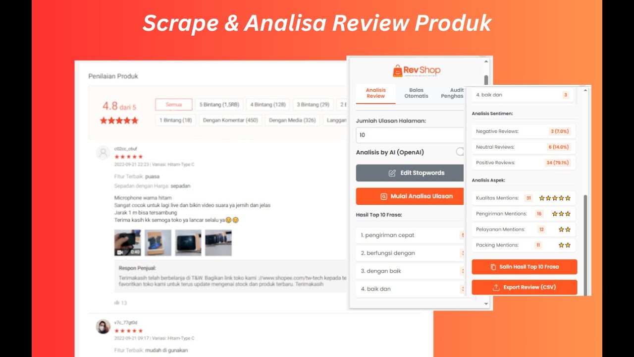 Revshop - Shopee Review Analysis & Auto Reply