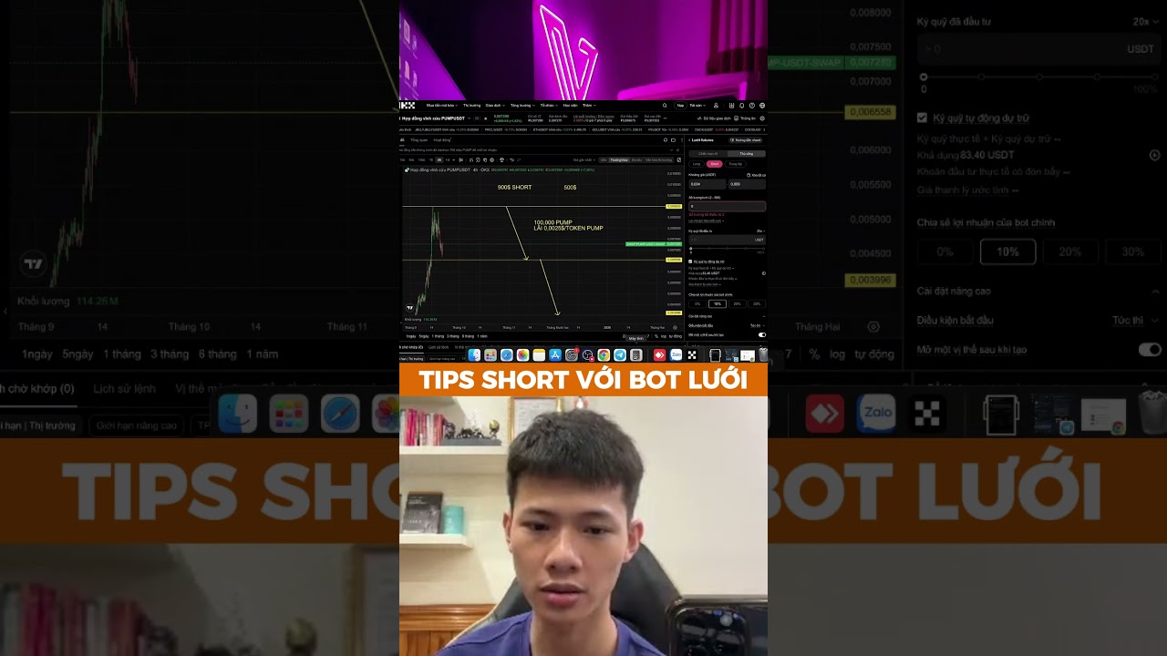 Tips Short Với BOT Lưới  #chungkhoan #botrading #bottrade