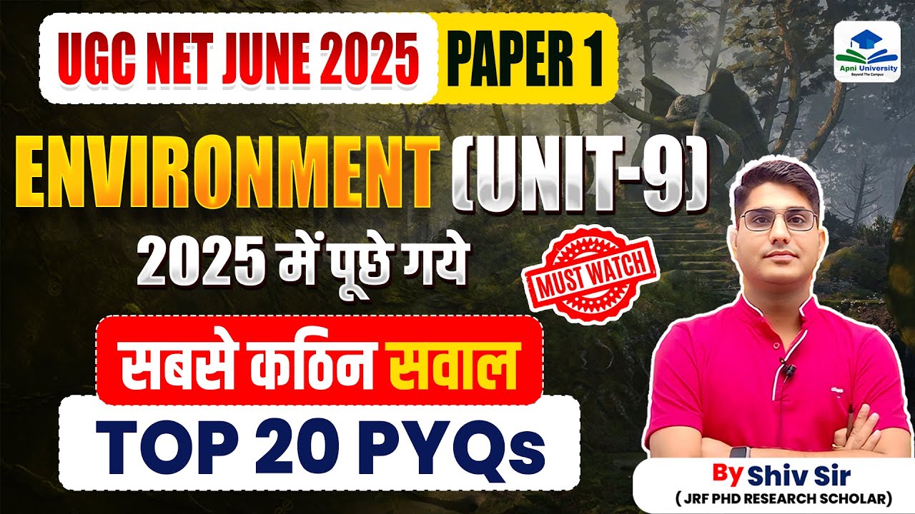 UGC NET June 2025 | Environment | Unit-9 में पूछे गये Questions | Apni University | By Shiv Sir