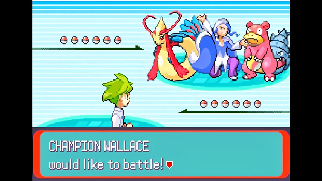 Pokemon Emerald: Wally's Quest - Hoenn Champion Wallace, Title Match (Singles Finale, Hard Mode)