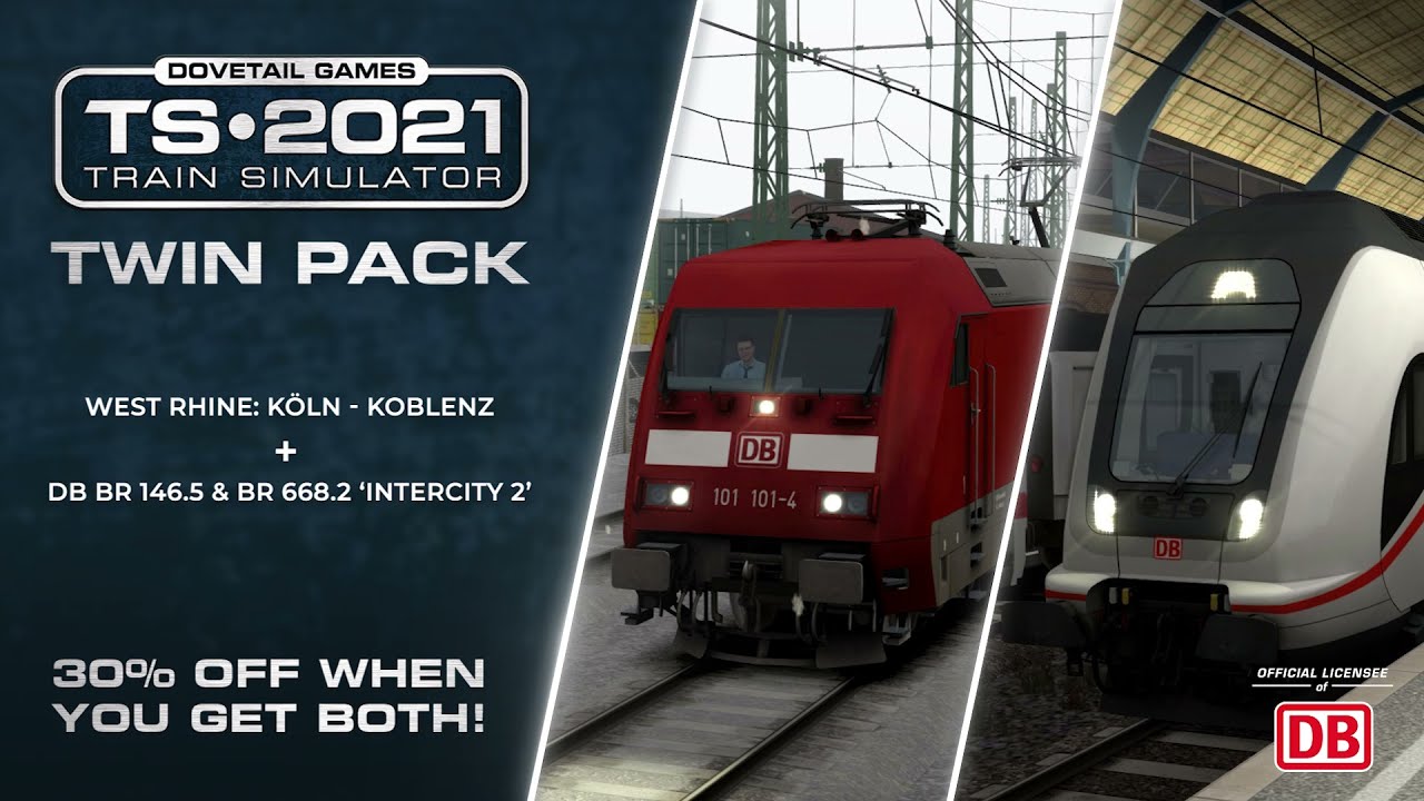Train Simulator 2021: WEST RHINE: COLOGNE - KOBLENZ & DB BR 146.5 & BR 668.2 TWIN PACK Out Now