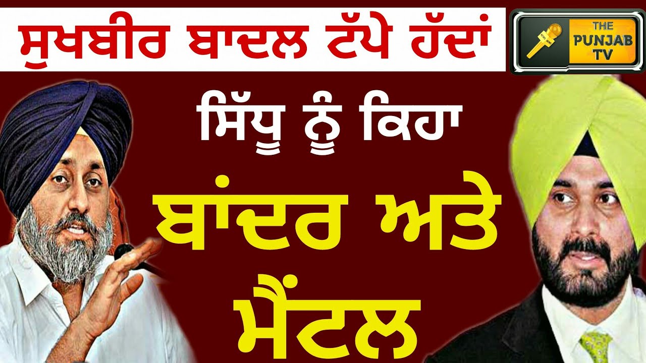 Navjot Sidhu is a Monkey and Mental: Sukhbir Badal ex deputy CM of Punjab