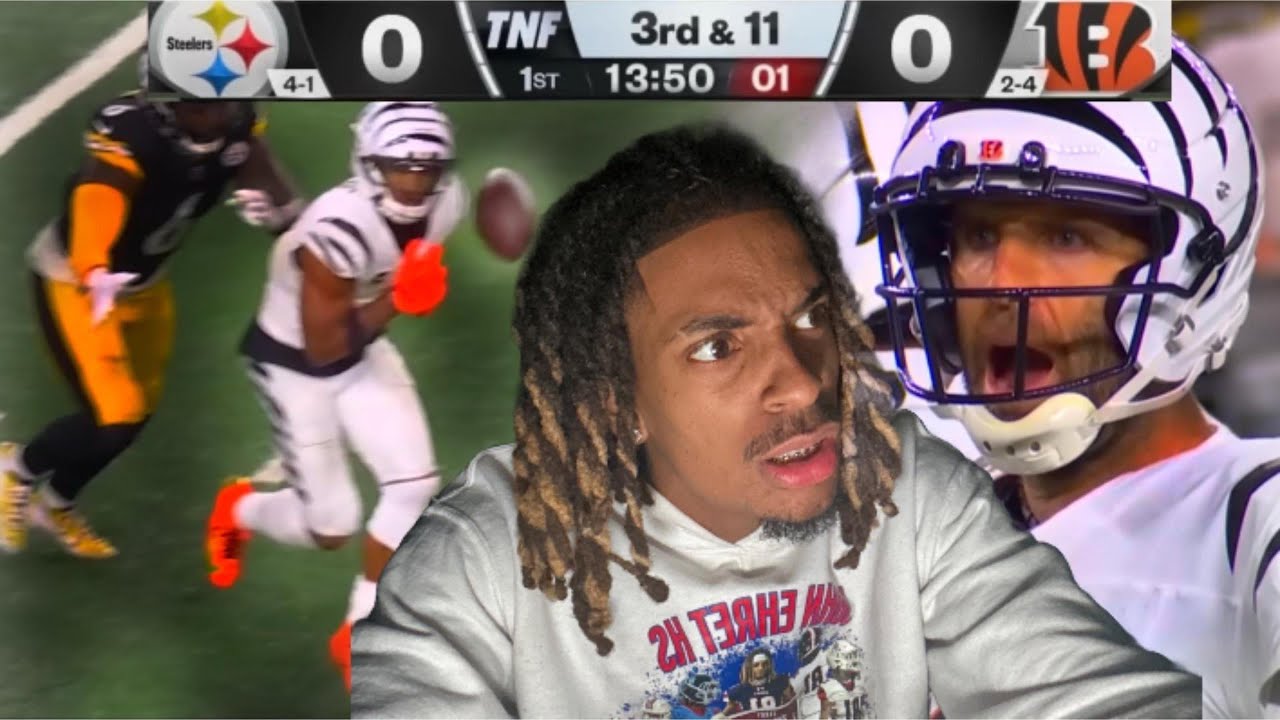 LARRYAP REACTS TO NFL GAME | BENGALS VS STEELERS WEEK 7, 2025| JAMAR CHASE DROPS WIDE OPEN CATCH!