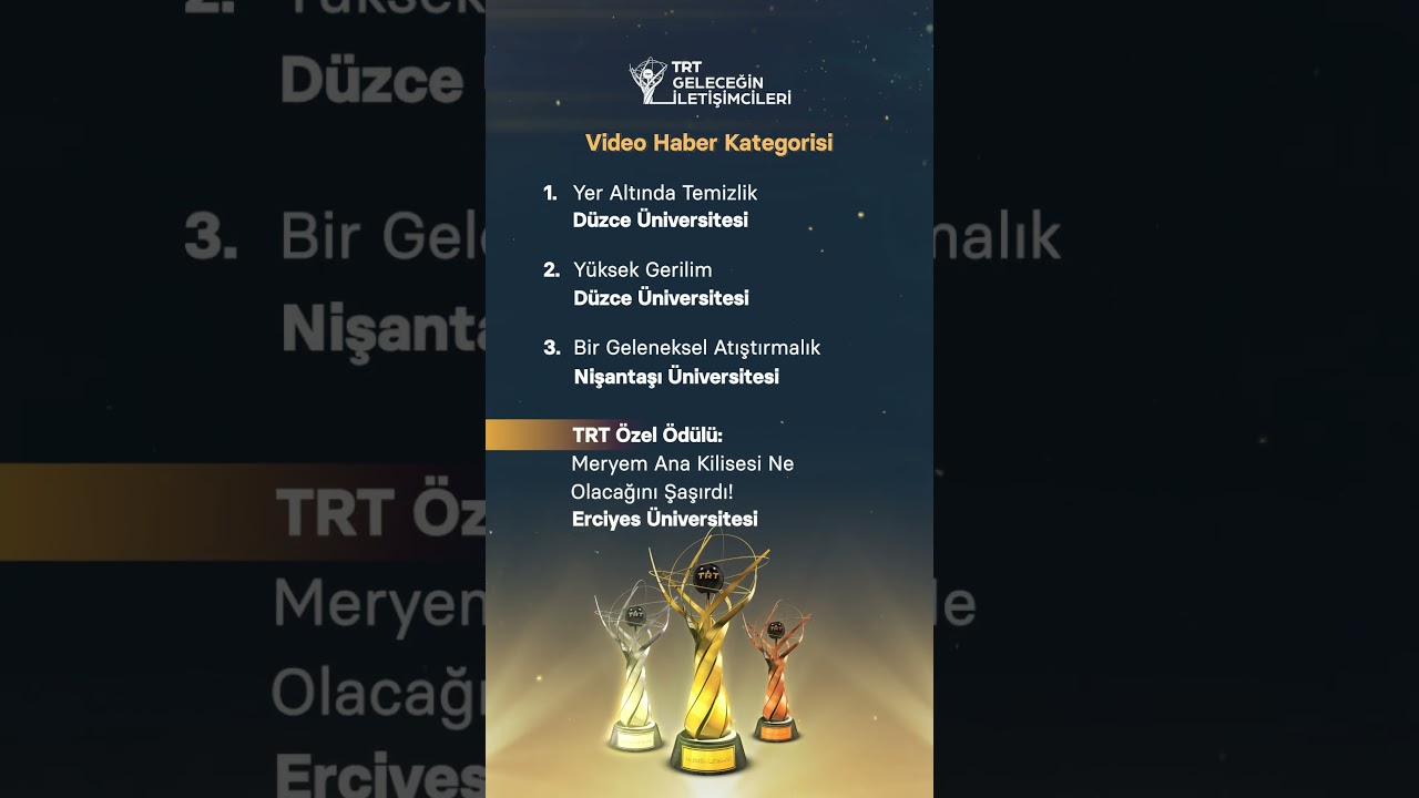🏆 TRT Geleceğin İletişimcileri Yarışması 2024 - Video Haber Kategorisi Kazananları