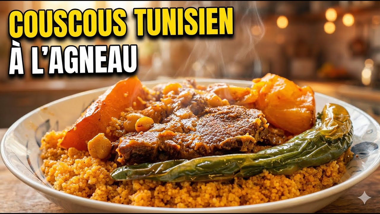 Couscous tunisien à l'agneau facile et pas à pas