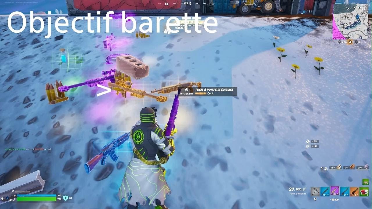 Objectif barette sur fortnit