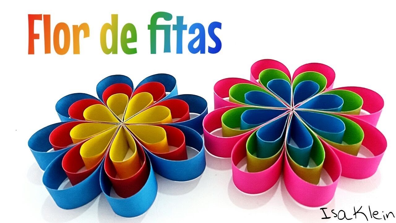 Isa Klein Tutorial 84: Flor muito fácil com tiras de papel colorset