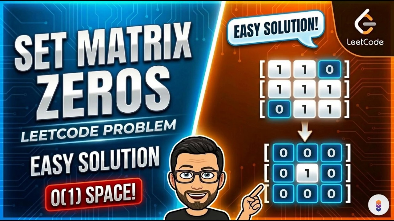 Set Matrix Zeros | Brute → Better → Optimal Approach | O(1) Space | StackedUp