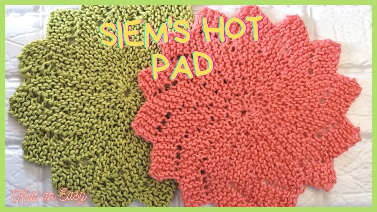 How to knit a flat circle coaster hot pad Flower