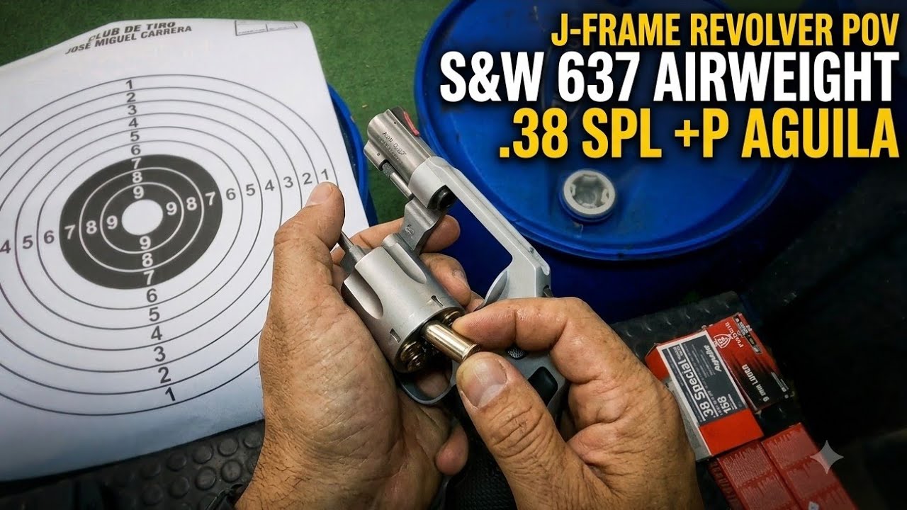 Shooting the snub Revolver Smith & Wesson 637 Airweight - 38 Spl +P J-Frame