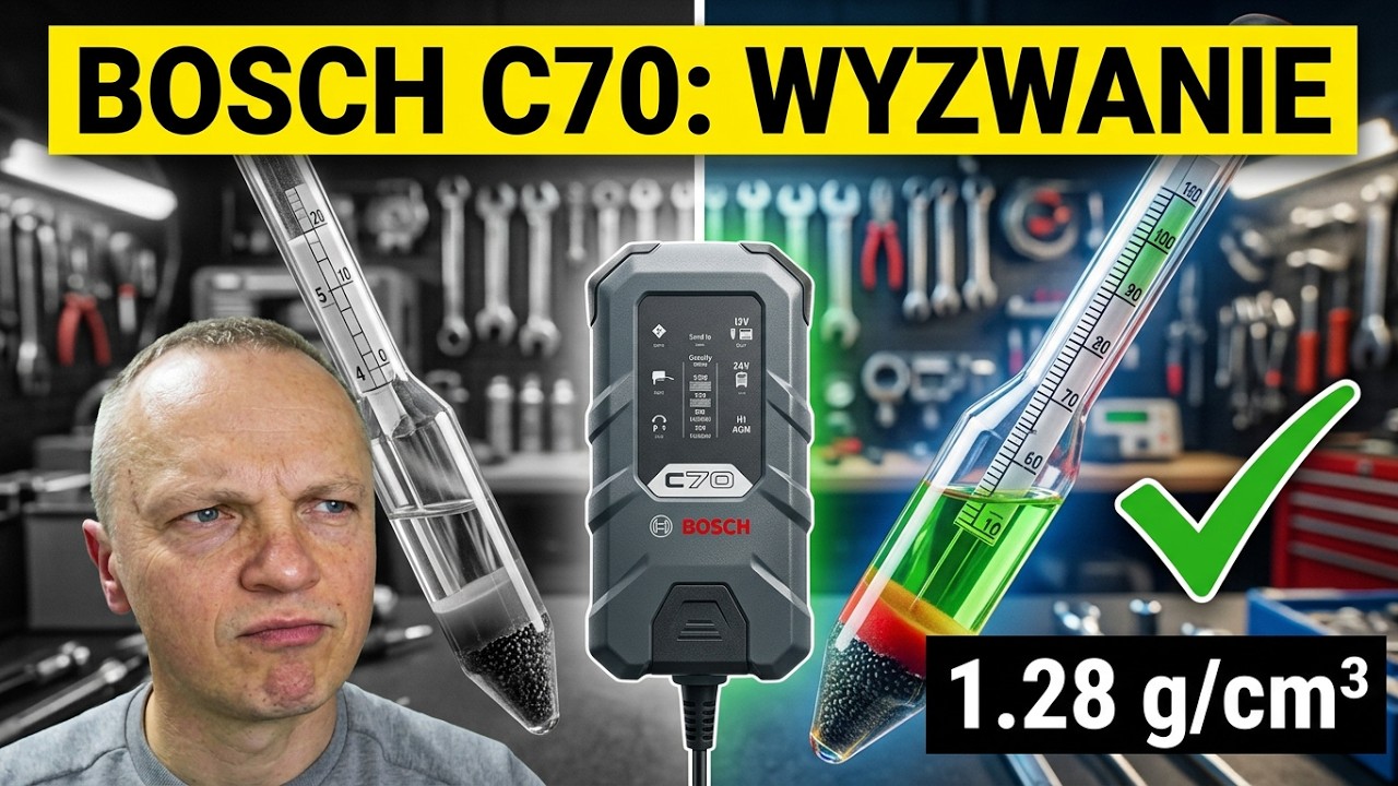 Ładowarka Akumulatorów BOSCH C70. Wyzwanie Gęstości Elektrolitu. S6E026