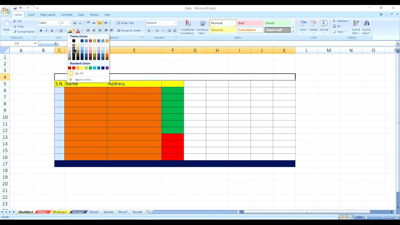 how to make table in ms excel? | MS Excel Unit-2 | Nepali