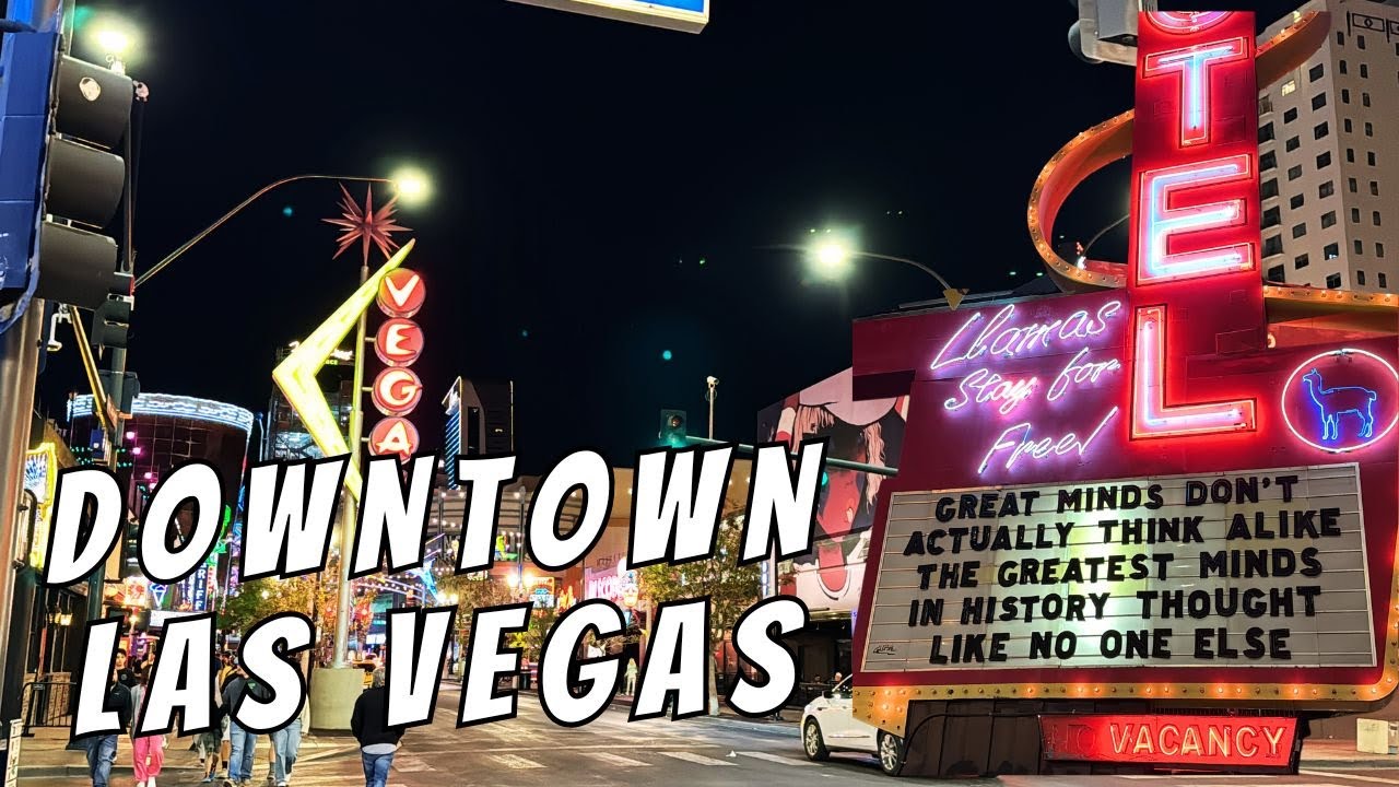 Downtown Vegas Fremont East Nighttime Walking Tour | Walking Las Vegas, Nevada
