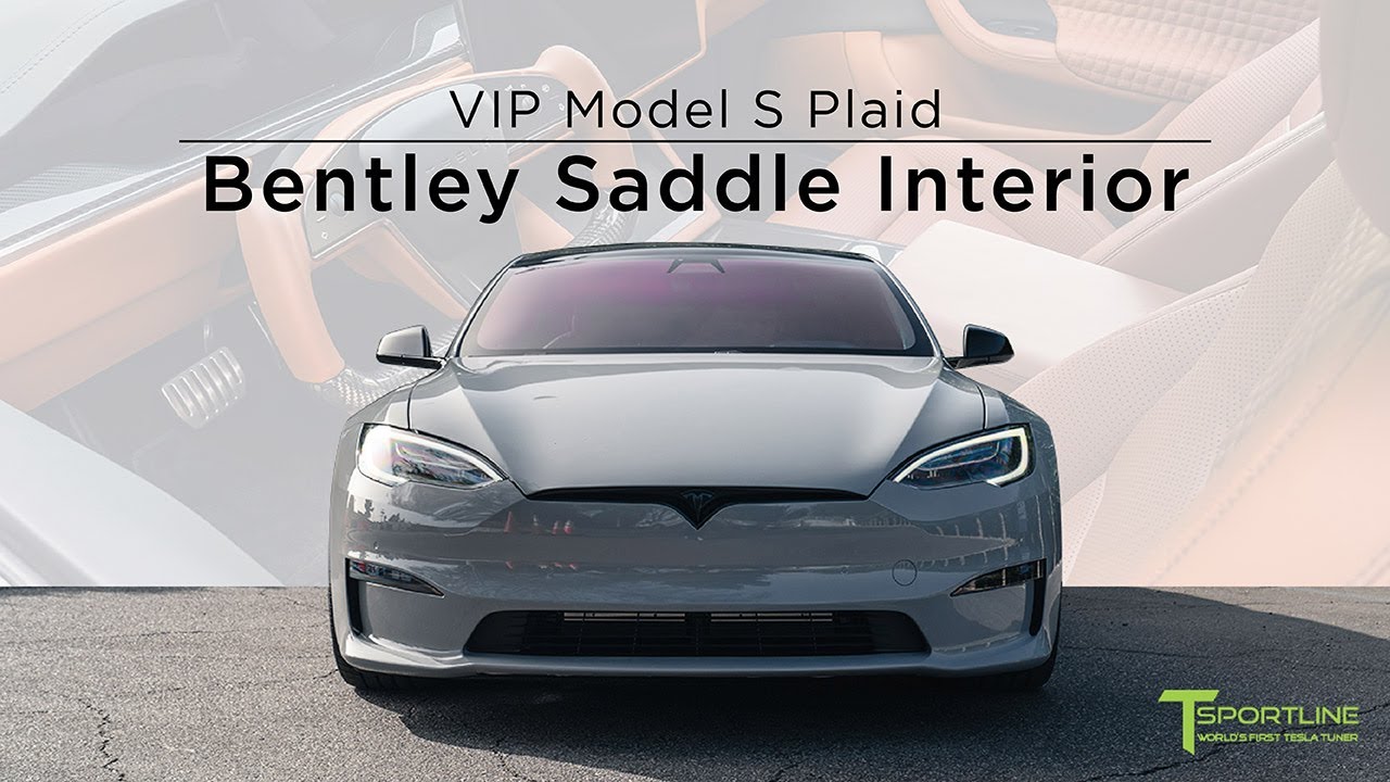 Полная модернизация автомобиля VIP Tesla Model S Plaid с салоном Bentley Saddle от T Sportline
