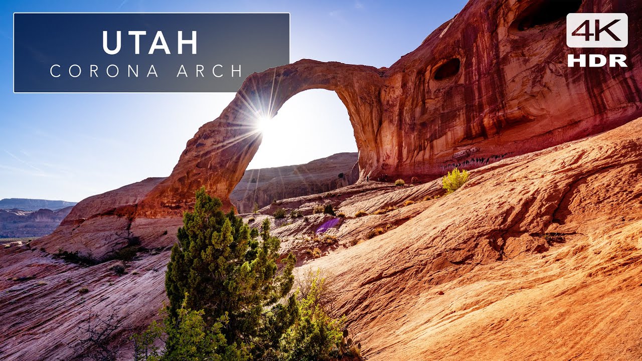 UTAH Moab -  Corona Arch - Cinematic Walking Tour and Silent Hike 4K HDR