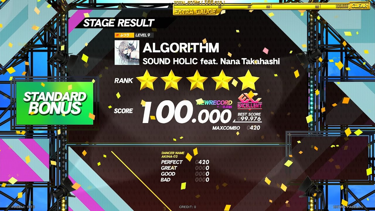 【DANCERUSH STARDOM】ALGORITHM / ふつう譜面 EXCELLENT 外部出力