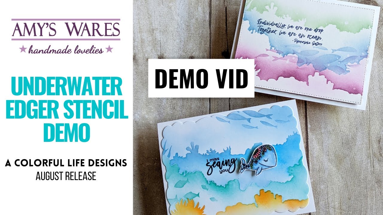 Underwater Edger Stencils in action! New release at A Colorful Life Designs!