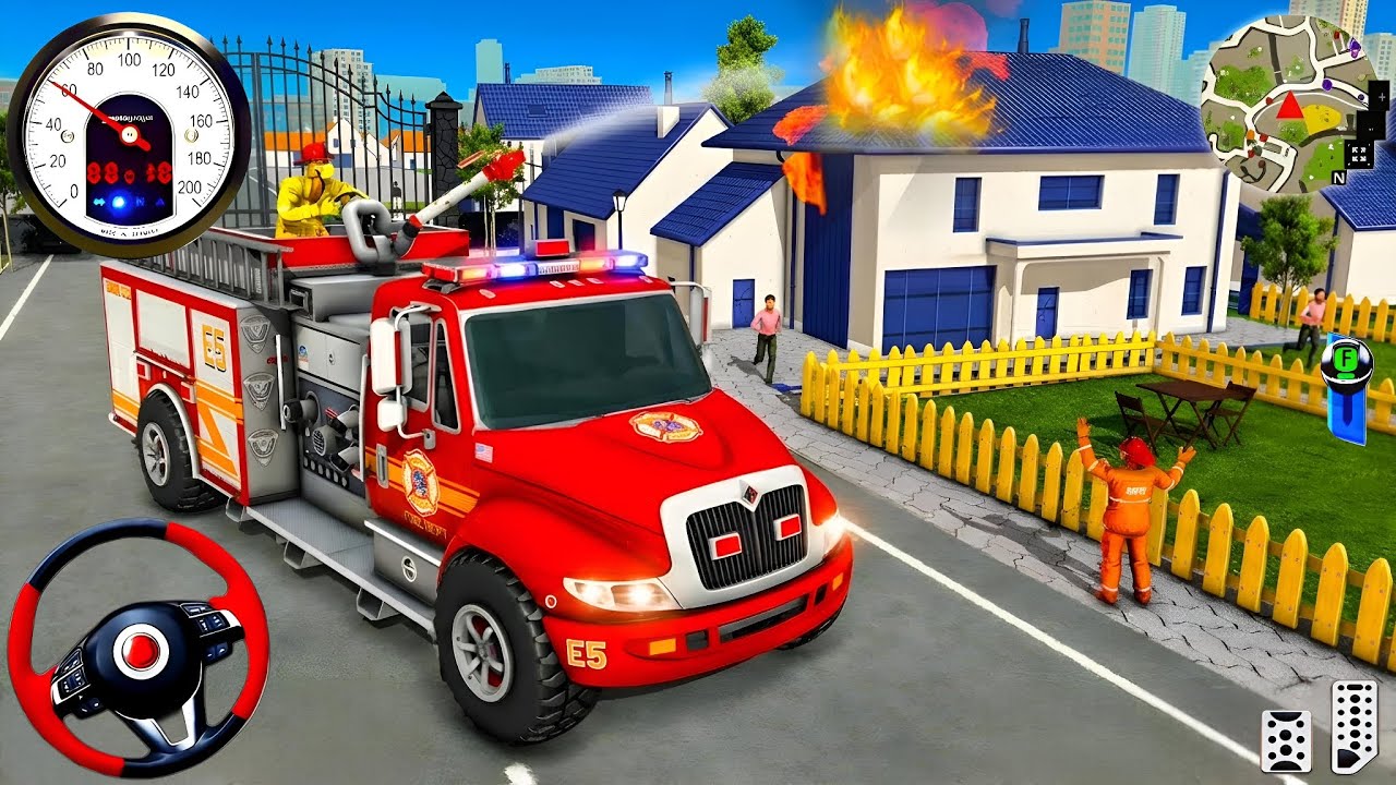 Real Fire Truck Driving Simulator 2026 - New Fire Fighting Fireman's Daily Job - Android GamePlay