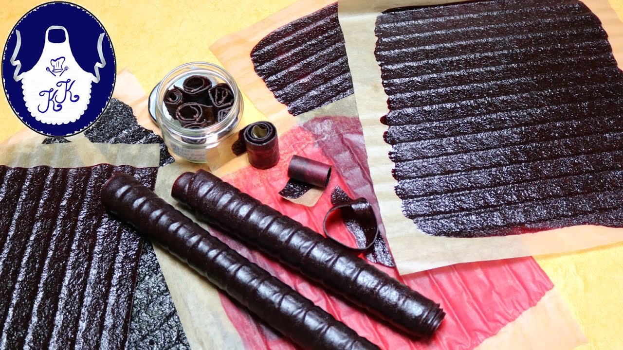 Fruchtleder aus gefrorenen Beeren, eine gesunde Leckerei selber machen, besser als Gummibärchen