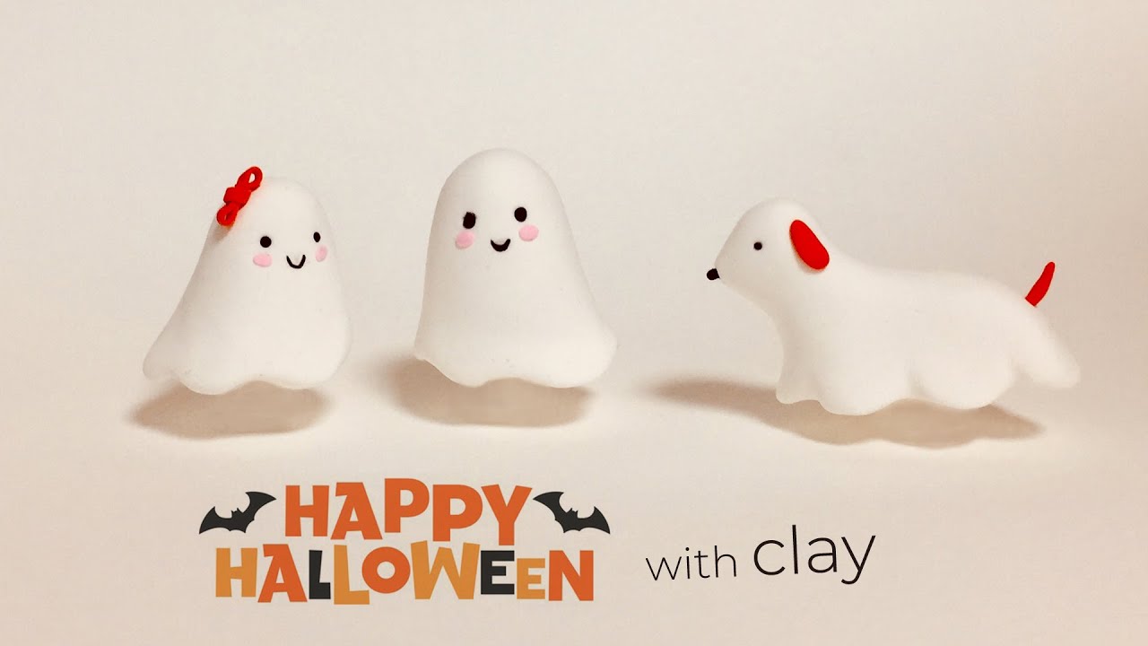 Halloween Ghosts, How to make with Polymer Clay