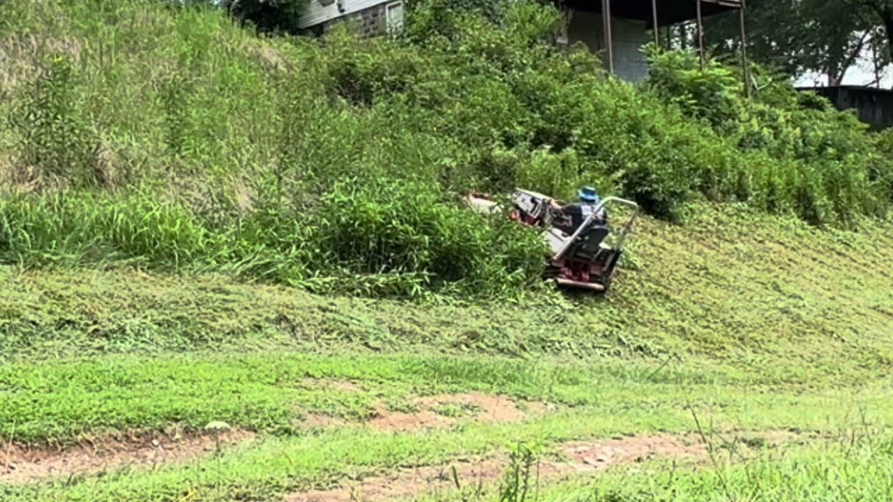 Wet conditions, 8ft tall brush, and 30-40 degree slope