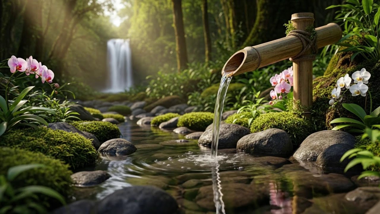 Calming Piano Melodies with River Sounds for Stress Relief