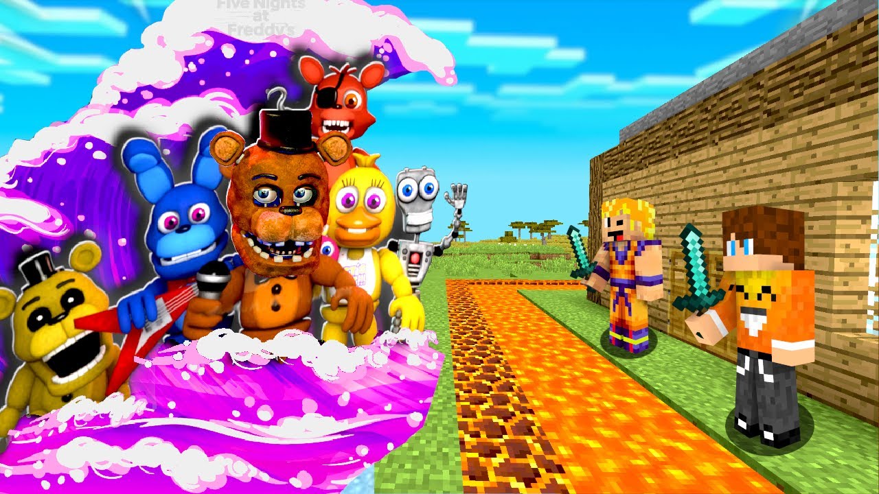TAJNA BAZA vs TSUNAMI FREDDY z FNAF w Minecraft!