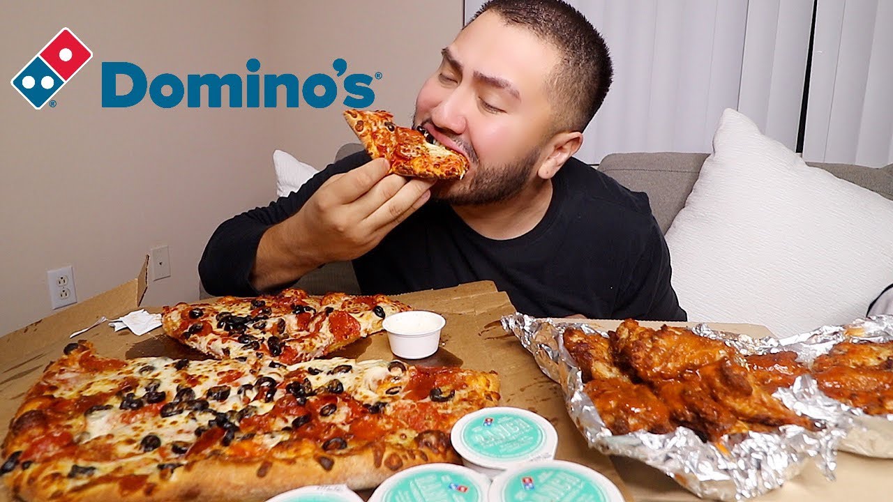 Dominos Pizza & Wings MUKBANG