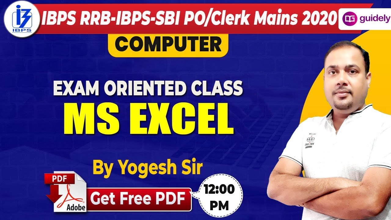 MS Excel | Microsoft Excel Tutorial | IBPS RRB | IBPS | SBI PO/Clerk | Computer by Yogesh Sir