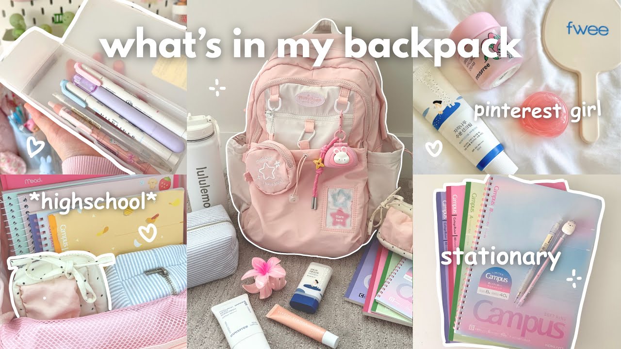 what&rsquo;s in my backpack 2026 *HIGHSCHOOL*📚🎀 back to school prep, pinterest girl, GRWM, emergency pouch