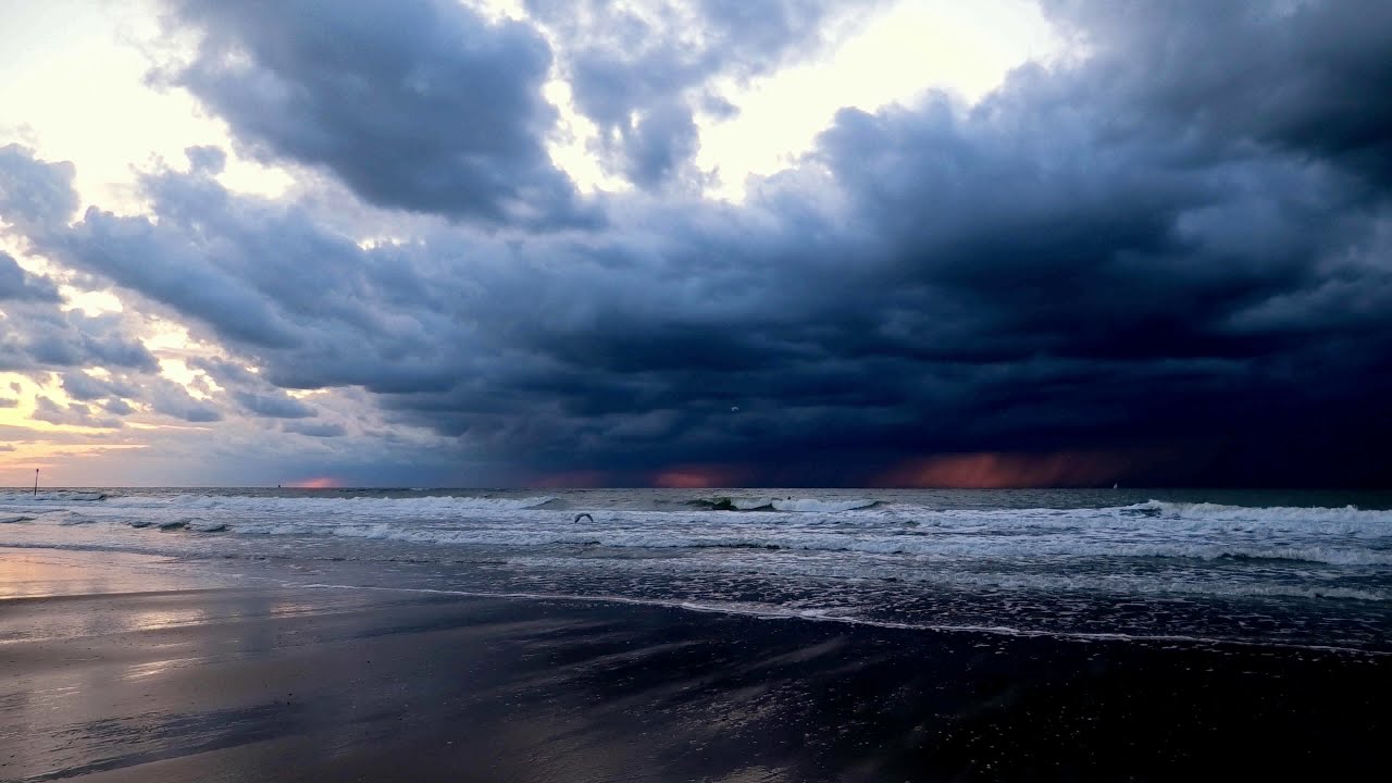 The angry weather. Scheveningen storm. Scheveningen beach. Scheveningen strand.  Storm.  Relax. 8K