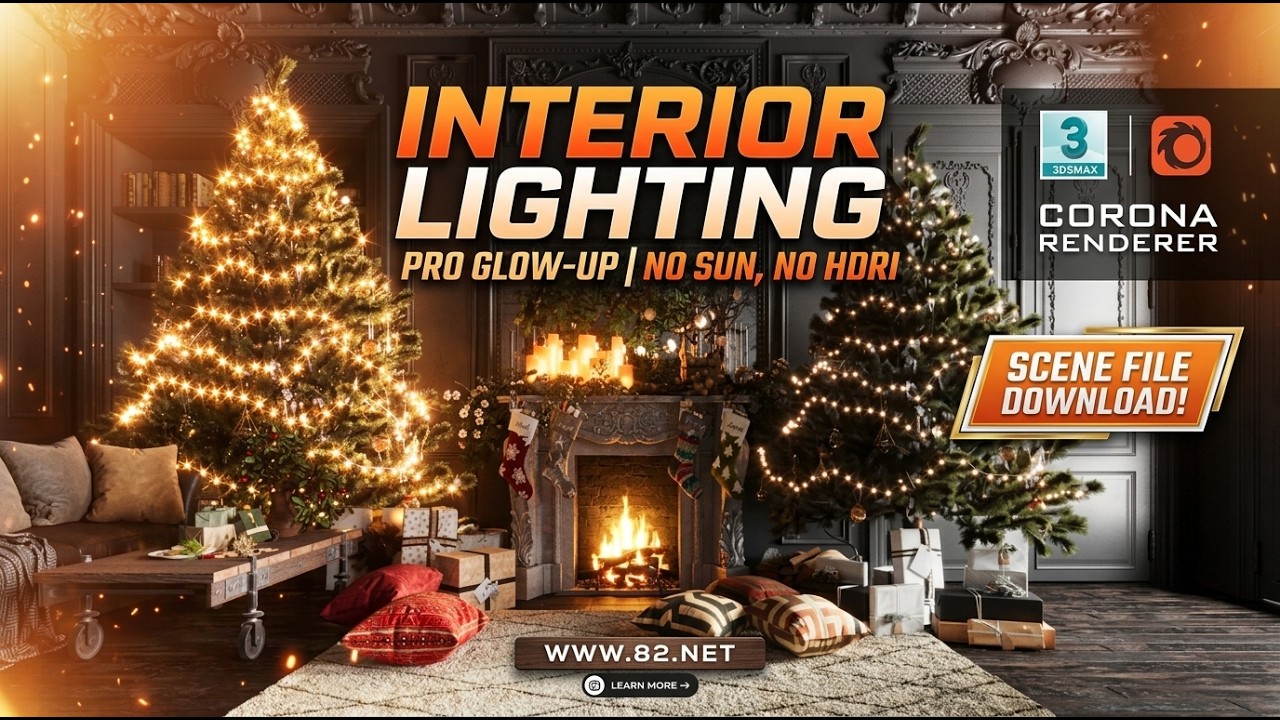 Realistic Interior Lighting WITHOUT HDRI & Sun | 3ds Max + Corona