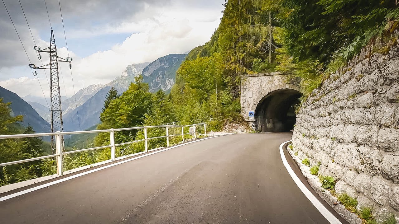 Riding the Sella Nevea Pass, Italy