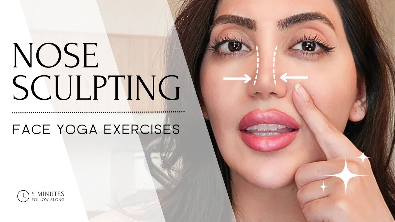 Nose Sculpting Face Yoga 👃🏻 🤩 #faceyoga #faceyogaexercises #slimnose #facemassage #smallernose