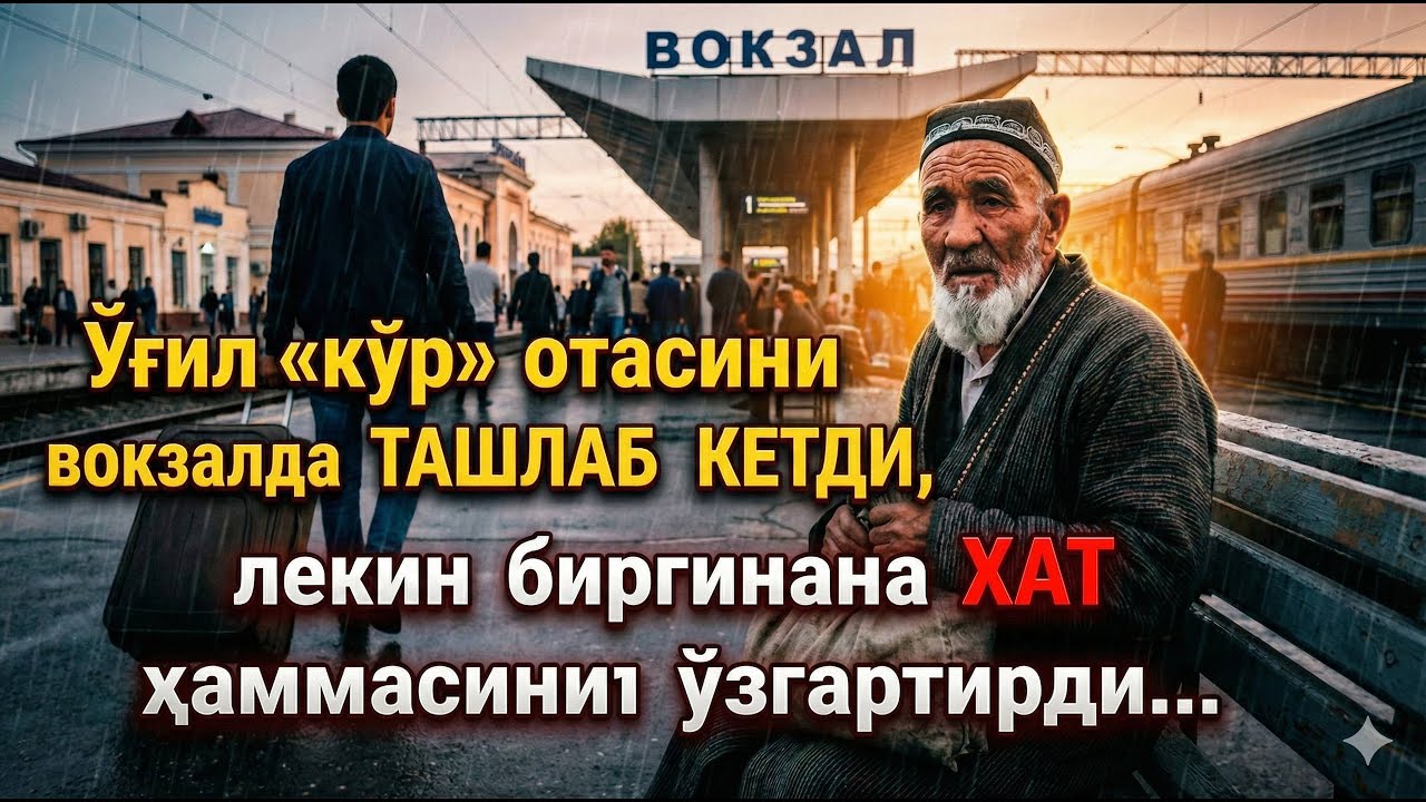 Ўғил «кўр» отасини вокзалда ТАШЛАБ КЕТДИ, лекин биргина ХАТ ҳаммасини ўзгартирди...