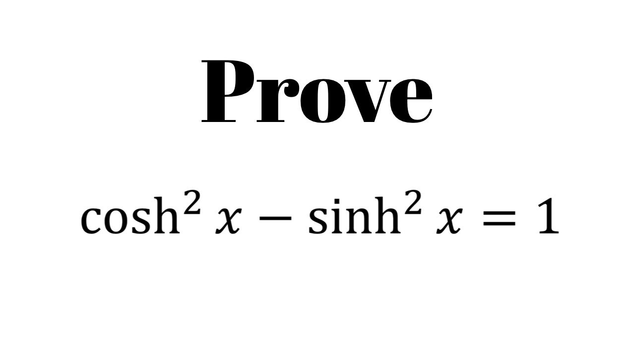 Proving a hyperbolic function identity.