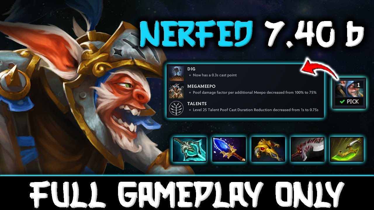 Meepoku по-прежнему первый выбор 7.40b Ослабленный Meepo 🤡- Геймплей Meepo #1021